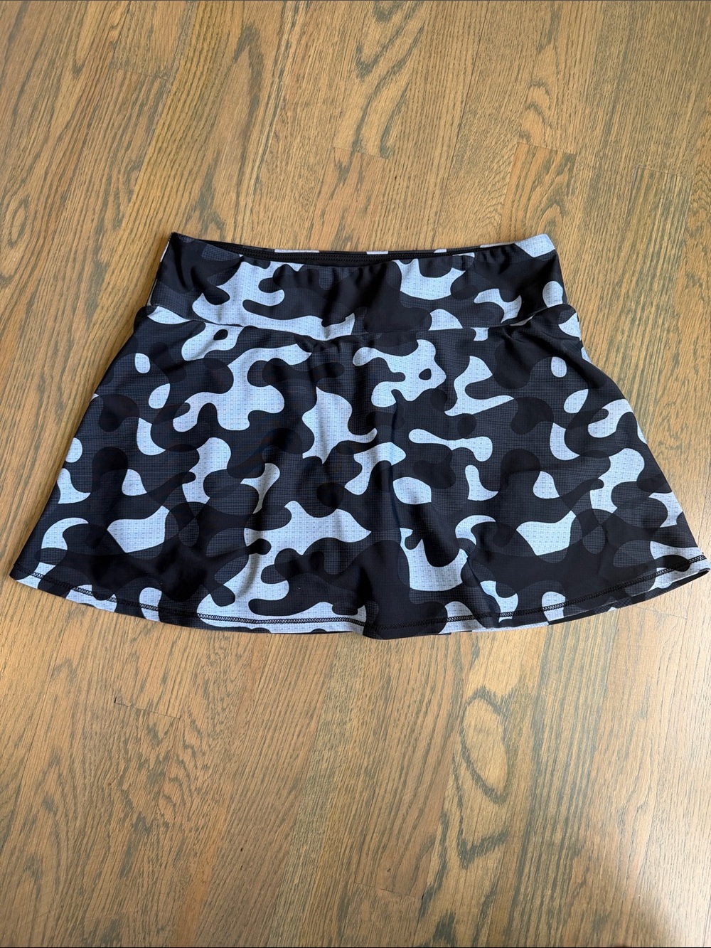 Black & Gray Camouflage Circle Skirt